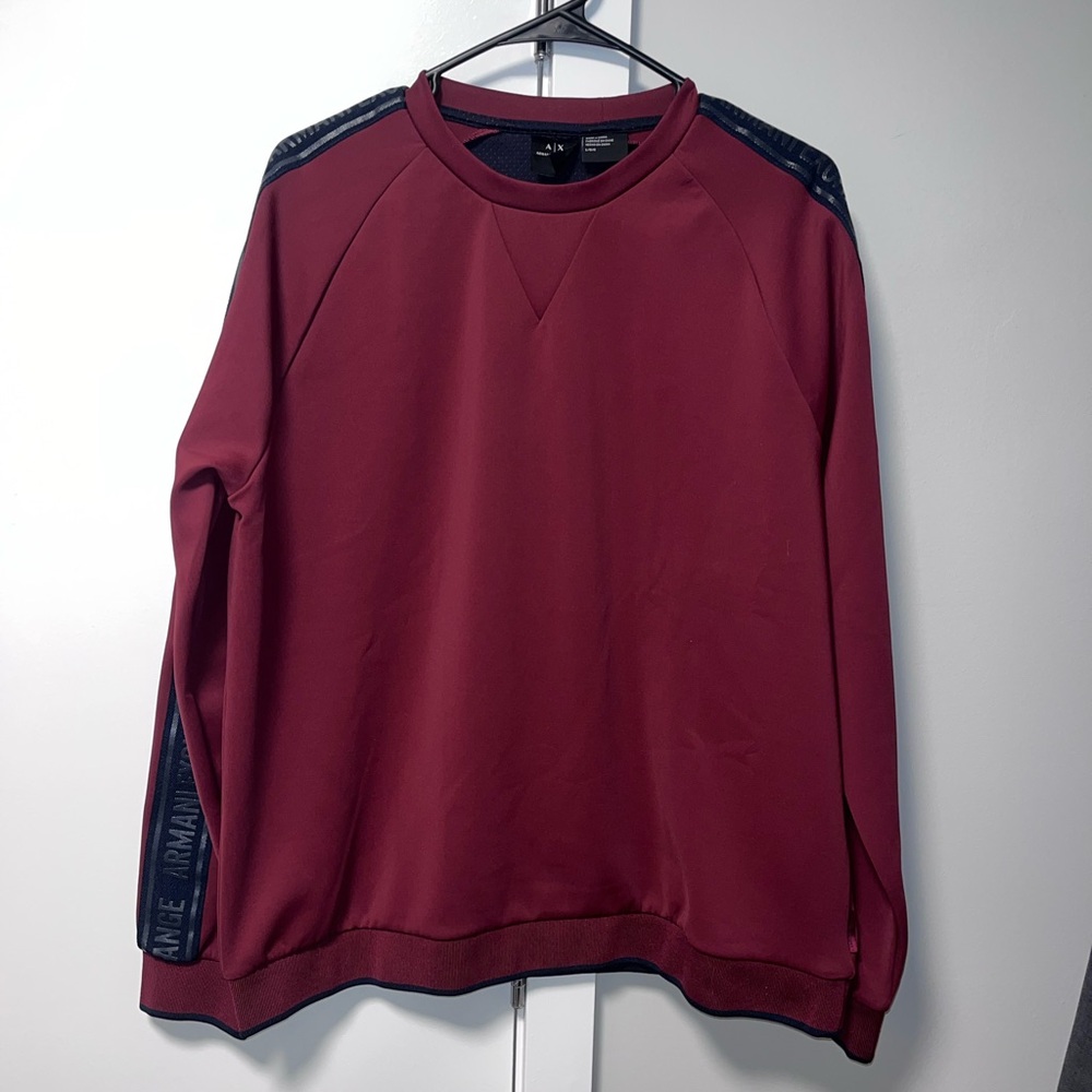 A/X Armani Exchange Men's Maroon Crewneck Sweater